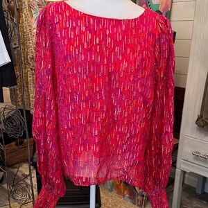 Lilly Pulitzer Vibrant Red and Pink Blouse